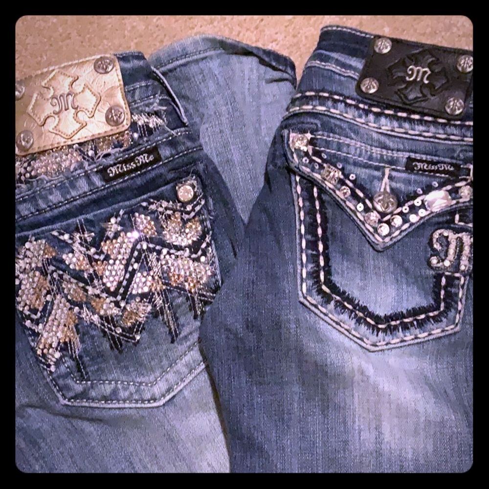 2 pairs size 26 Miss Me jeans